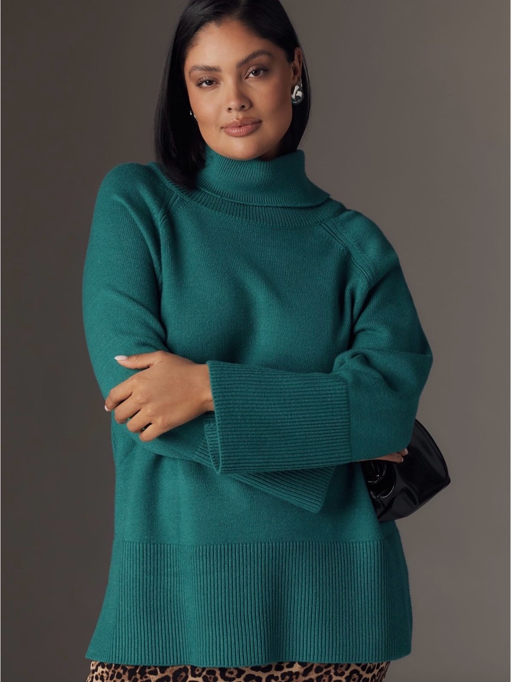 Anthropologie Universal Standard Teal Turtleneck Sweater - Relaxed Knit 3X NWT